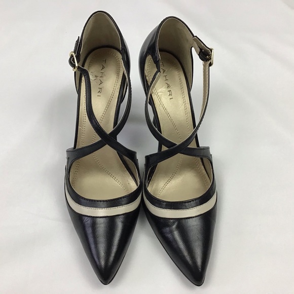 black and cream shoes